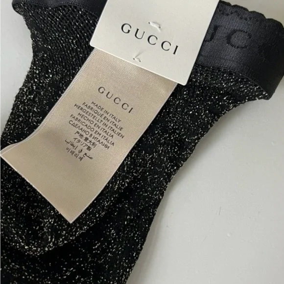 Gucci Black and Gold Hosiery